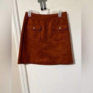 Loft Brown Suede skirt size 4 new